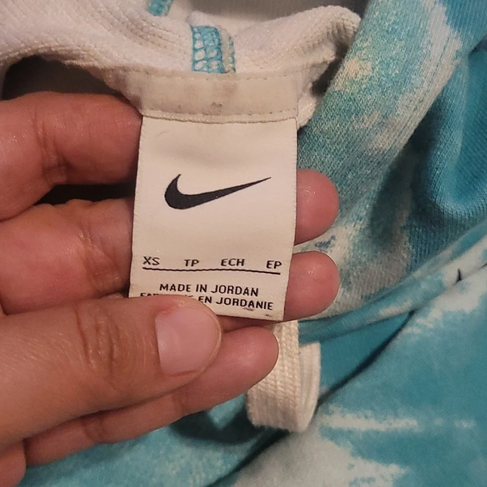 Nike Get Fit Women's French Terry Tie-Dye Training Hoodie - Blue - Size XS Retro